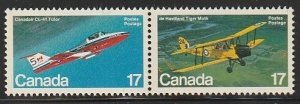 1981 Canada - Sc 904ai - MNH VF - 1 pair -Canadair CL-41/de Havilland Tiger Moth