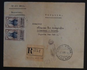 1946 Addis Abba Ethiopia Cover to Istanbul Turkey