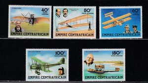 Central Africa # C194-198, History of Aviation, Mint NH, 1/2 Cat.