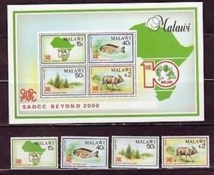 Malawi 570-73A Wildlife Mint NH