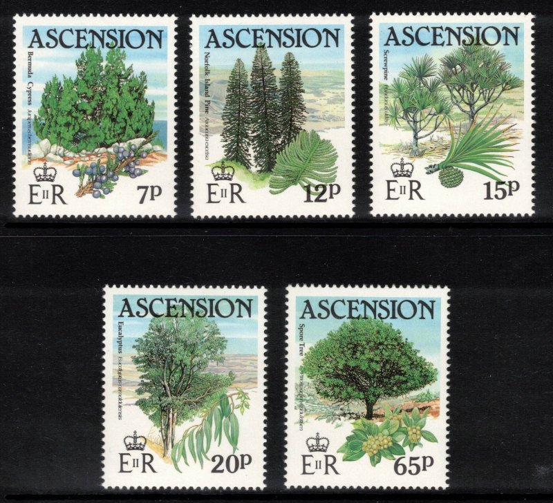 ASCENSION 1985 Trees; Scott 363-67, SG 371-75; MNH