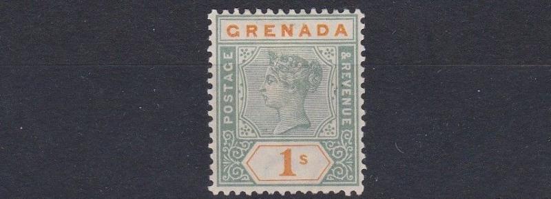 GRENADA   1895 - 99    S G 55    1/-   GREEN & ORANGE    MH    