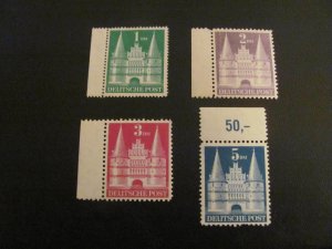 germany MNH 1951 SC# 668-651 BUILDINGS HI #S FLAWS