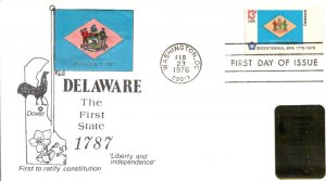 #1633 Delaware State Flag RLG FDC