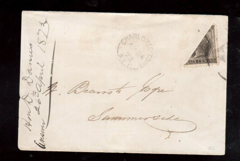 Prince Edward Island #15b Very Fine Used Bisect Cover **With Certificate**