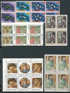 San Marino 1969/80 Religion MNH Blocks (70 Stamps) KRA715