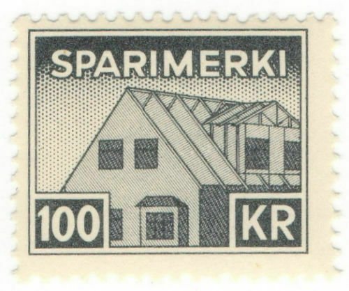 (I.B) Iceland Revenue : Savings Stamp 100Kr (Sparimerki)