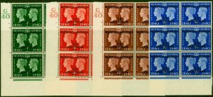 Morocco Agencies 1940 Set of 3 SG172-175 V.F MNH Blocks of 6 5c to 15c Contro...