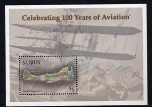 ST. KITTS 556-557 MNH S/S SCV $11.50 BIN $7.00 AVIATION