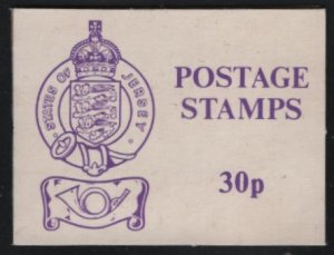 Jersey 1978 Purple Stamp Sachet  Sc 138 1p Trinity (2), Sc 140 6p Grouville (...