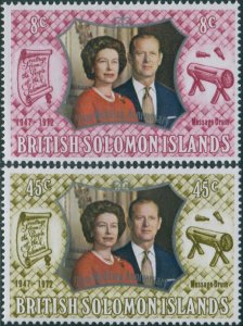 Solomon Islands 1972 SG234-235 Royal Silver Wedding set MNH