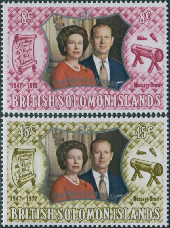 Solomon Islands 1972 SG234-235 Royal Silver Wedding set MNH