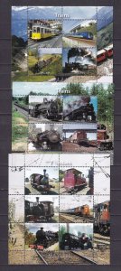 Malawi 2011 Trains Stamps Sheets lot of 3 MNH {11-3}