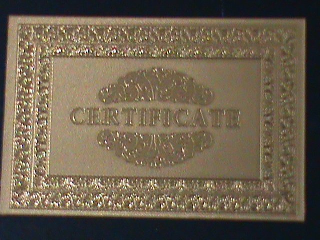 UNITED STATES-1878-CAT#314-$1000- 24K GOLD REPLICA NOTE WITH CERITIFICATE-VF