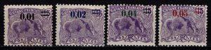 French Guiana 1922 Giant Anteater Def. with Surch., Set [Unused]
