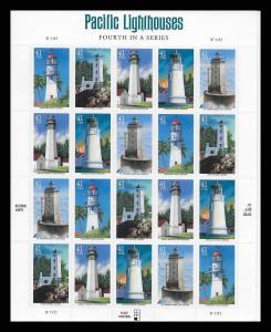 Scott 4146-4150 Pacific Lighthouses 41¢ 2006 Sheet MNH