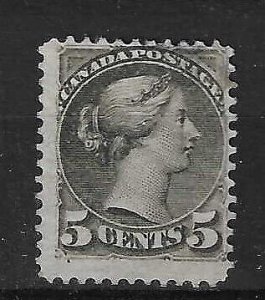 CANADA 1889 5c brownish-grey centred top right mint - 39638