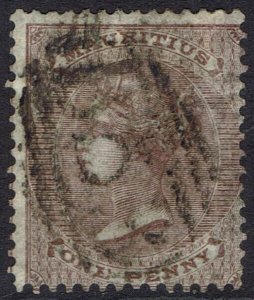 MAURITIUS 1860 QV 1D NO WMK USED