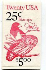 1988 (20 x $0.25 Stamp Booklet Grosbeak and Owl) #BK160