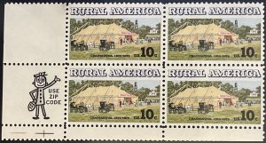 Scott #1505 10¢ Rural America Chautauqua ZIP Block of 4