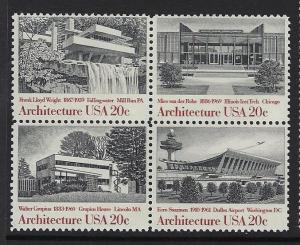 Catalog # 2019-22 Block of 4 Stamps Architecture