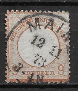Germany 25 9kr Imperial Eagle Single Used (z2) THIN