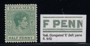 Bahamas, SG 149a, Mint (adhesion on gum) Elongated E variety