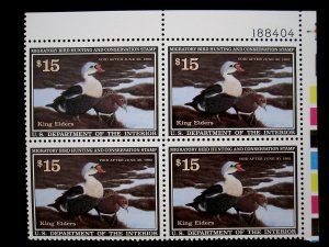 US - SCOTT# RW58 - PLATE BLOCK 4 - MNH - CAT VAL $120.00