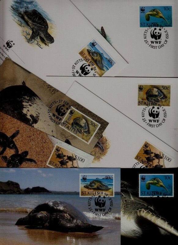 St.Kitts 8 covers/cards WWF-95/Turtles