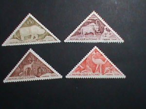 ​CHAD STAMP-1962-SC#J23//28 ENDANGER ANIMALS-SPECIAL SHAPE MINT STAMPS SET VF