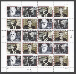 1997 US Scott # 3061-3064  32 cent Pioneers of Communication  Sheet of 20 MNH