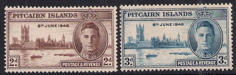 Pitcairn Islands 1946 KGV1 Set of Victory MM SG 9 - 10 ( F672 )