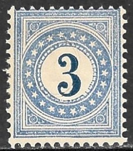 SWITZERLAND 1878-80 3c Ultramarine Postage Due Sc J3 MH