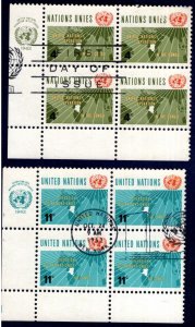 United Nations UN Scott 110-111 Inscription blocks with FDC