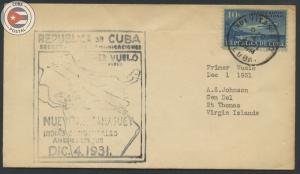 Cuba 1931 First Flight Cover Nuevitas - Virgin Islands | Edifil E106 | CU8105