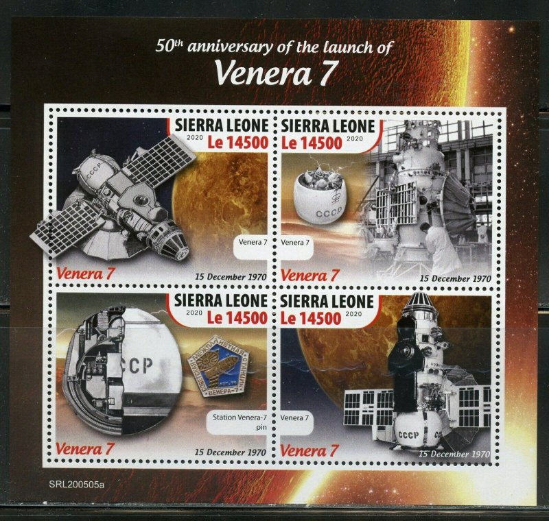 SIERRA  LEONE 2020 50th ANN OF THE LAUNCH OF VENERA 7  SHEET MINT NH