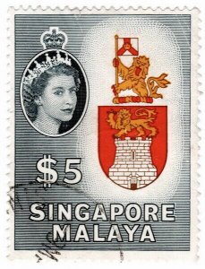 (I.B) Singapore Postal : Arms of Singapore $5 (SG 52)