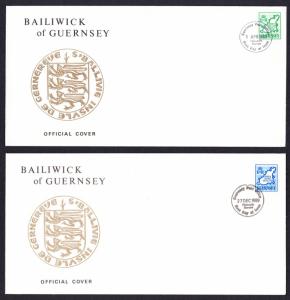 Guernsey Definitives Coil stamps 2v FDC SG#454-455