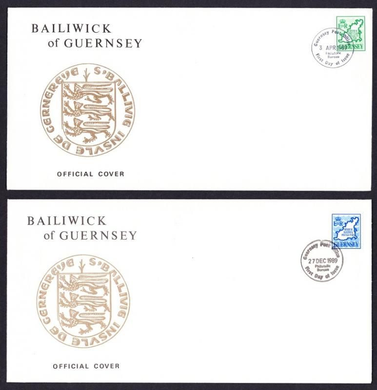 Guernsey Definitives Coil stamps 2v FDC SG#454-455