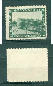 Norway. 1925 Poster Stamp. Stavanger 1125-1425-1925. Year. Annv.Exhibition.Cond.