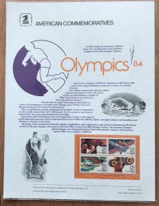 US CP195 Commemorative Panel Block of 4 #C108a Olympics ‘84 SCV $7.00 L34