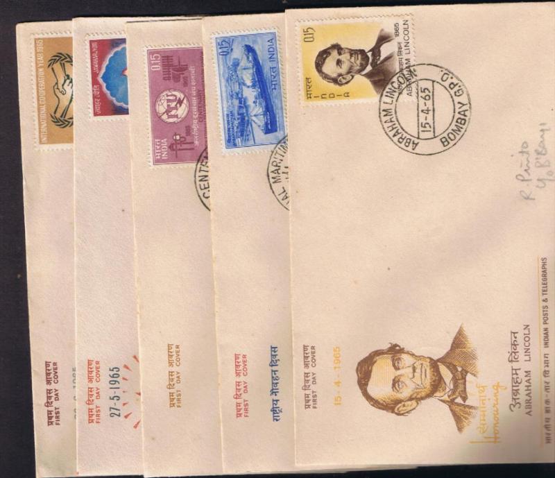 First Day Covers -  India - lot of 5