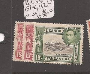 Kenya, Uganda and Tanganyika 15c SG 137-8, 137a MOG (3cfl)