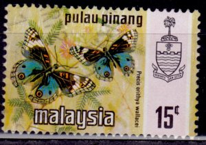 Malaysia -Palau Pinang, 1971, Butterflies, 15c, sw#78, used