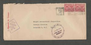 Historical 1945 Cover From Australia to Wright Aeronautical