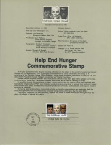 US SP707 End Hunger Souvenir Page #2164