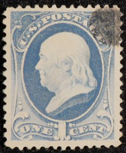 U.S. Used Stamp Scott #156 1c Franklin. Face-Free Cancel. Choice!