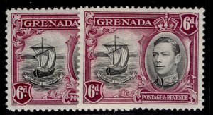 GRENADA GVI SG159 + 159a, 6d PERF VARIETIES, M MINT.