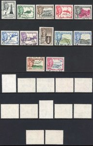 Virgin Islands 1952 SG.145/7 KGVI defins set of 12 VFU cat 80 pounds