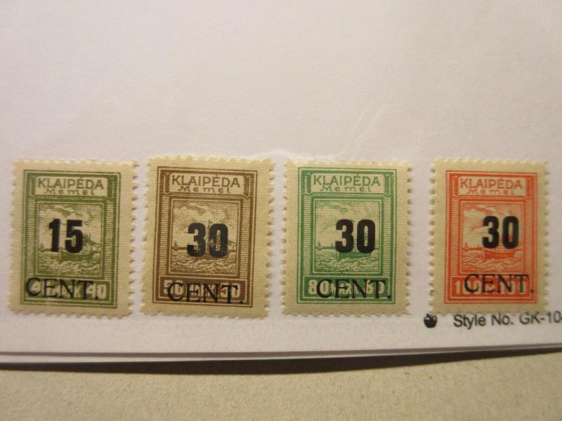 MEMEL  Scott  N70, N71. N72, N73   MINT NEVER HINGED  LotDM  Cat $80